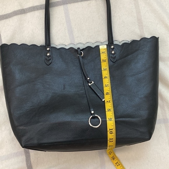 2 Piece Faux Leather Black Tote and Crossbody Purse Set - Picture 10 of 16